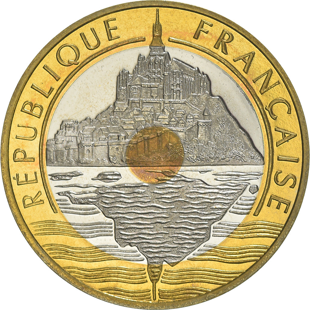 Coin, France, Mont Saint Michel, 20 Francs, 1997, Paris, Proof, MS(65-70)