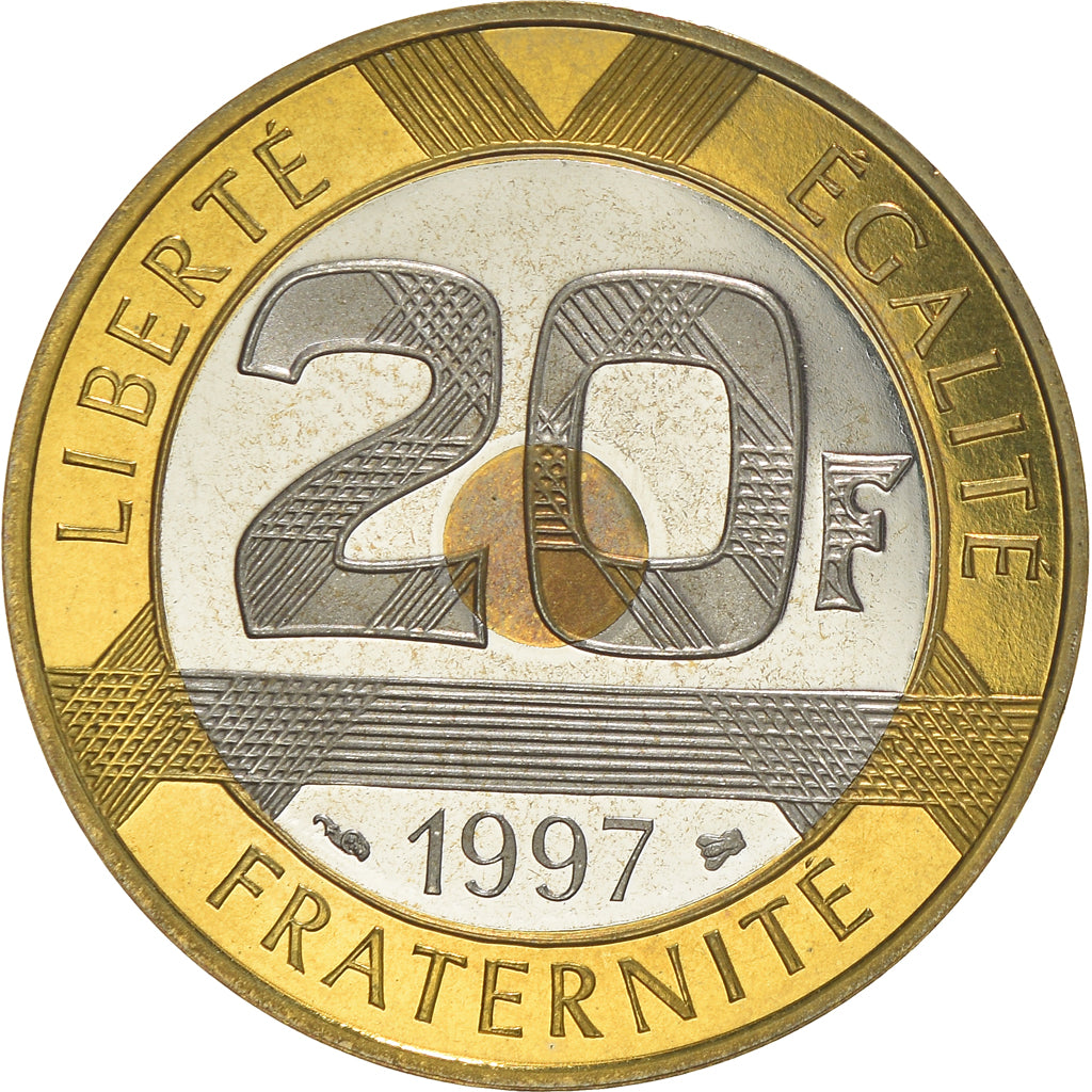 Coin, France, Mont Saint Michel, 20 Francs, 1997, Paris, Proof, MS(65-70)