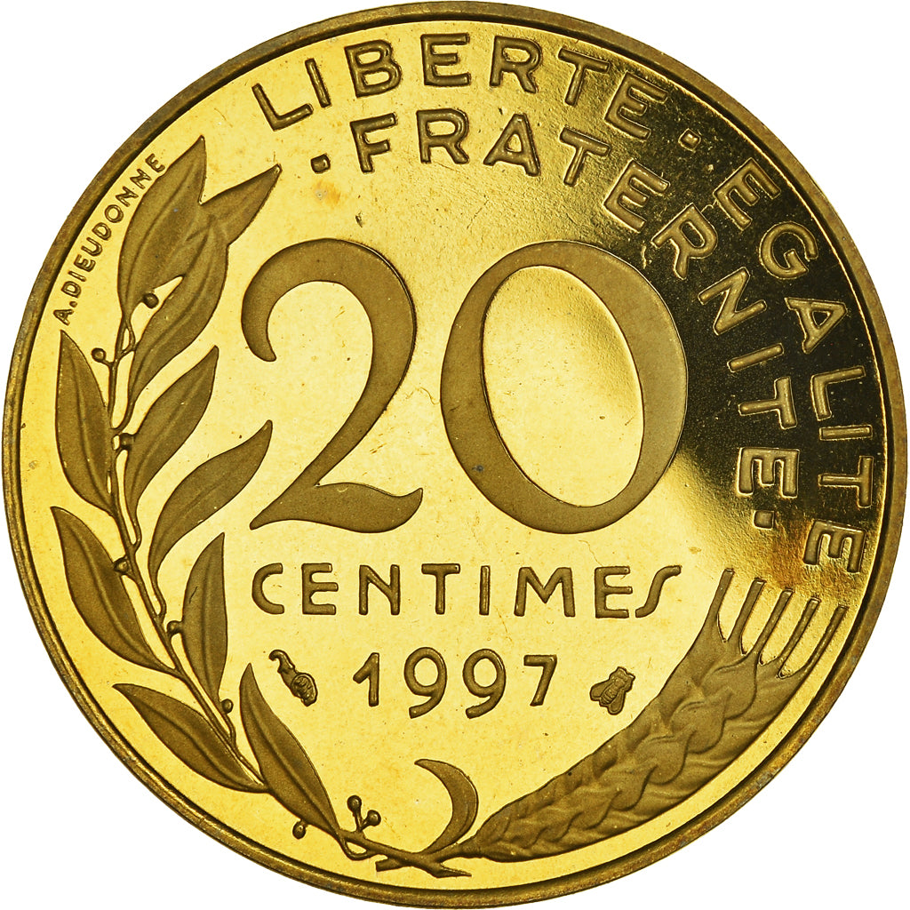 Coin, France, Marianne, 20 Centimes, 1997, Paris, Proof, MS(65-70)