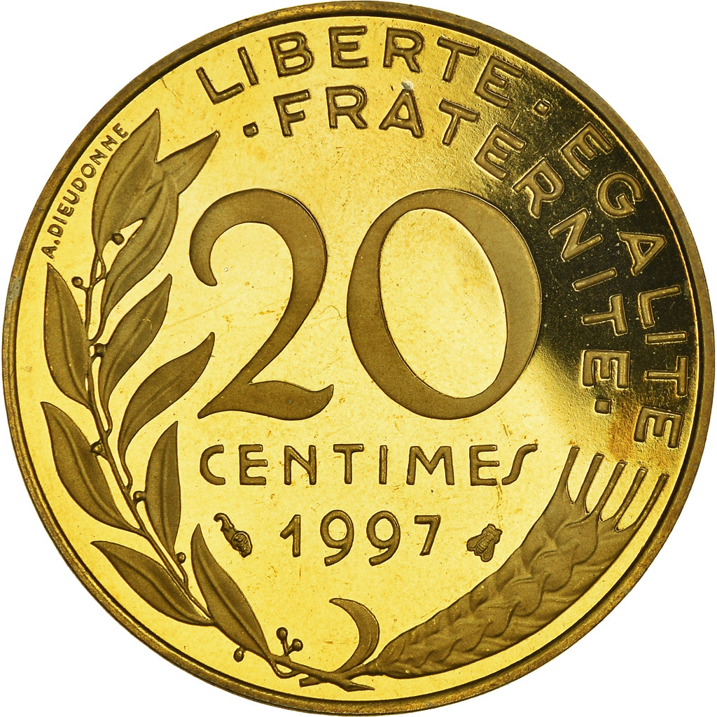 Coin, France, Marianne, 20 Centimes, 1997, Paris, Proof, MS(65-70)