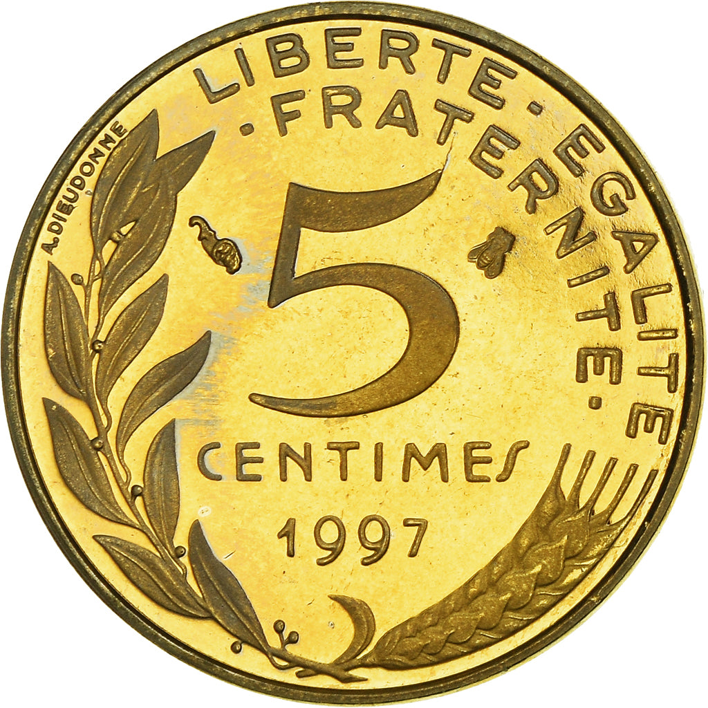 Coin, France, Marianne, 5 Centimes, 1997, Paris, 3 PLIS, PROOF, MS(64)