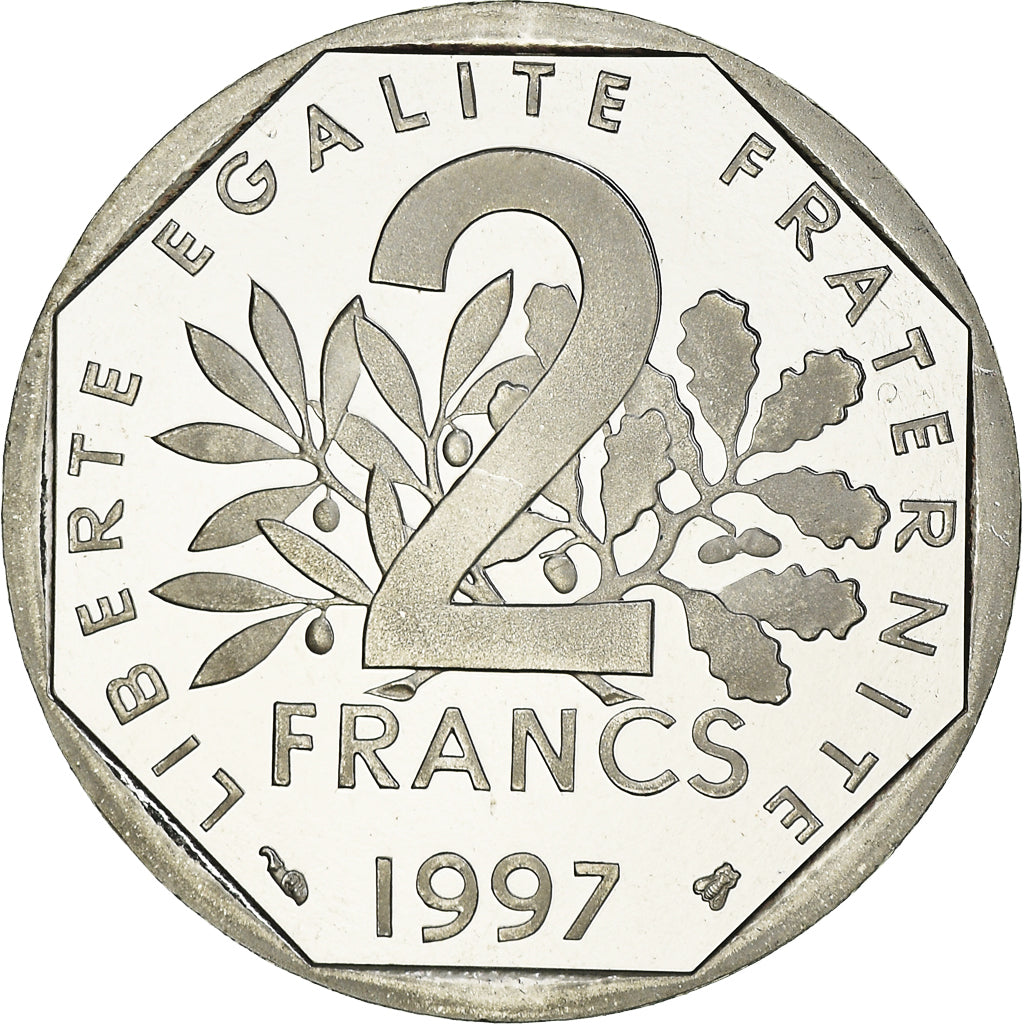 Munten, Frankrijk, Semeuse, 2 Francs, 1997, Paris, Proof / BE, FDC, Nickel