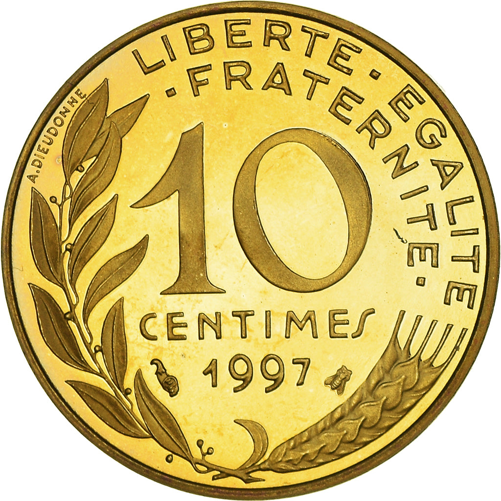 Munten, Frankrijk, Marianne, 10 Centimes, 1997, Paris, Proof, FDC