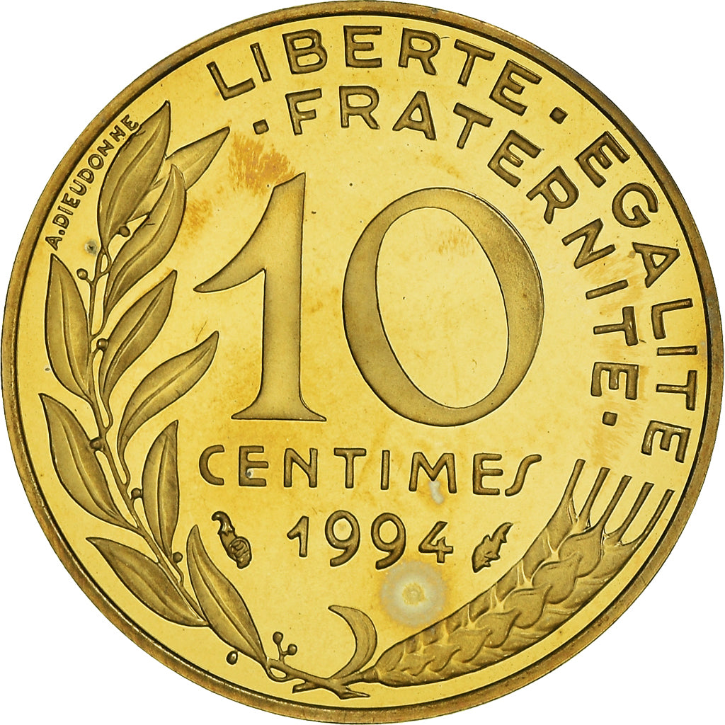 Munten, Frankrijk, Marianne, 10 Centimes, 1994, Paris, Proof, FDC