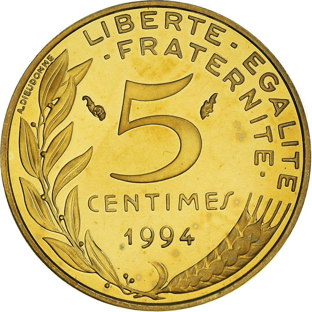 Coin, France, Marianne, 5 Centimes, 1994, Paris, Proof, MS(65-70)