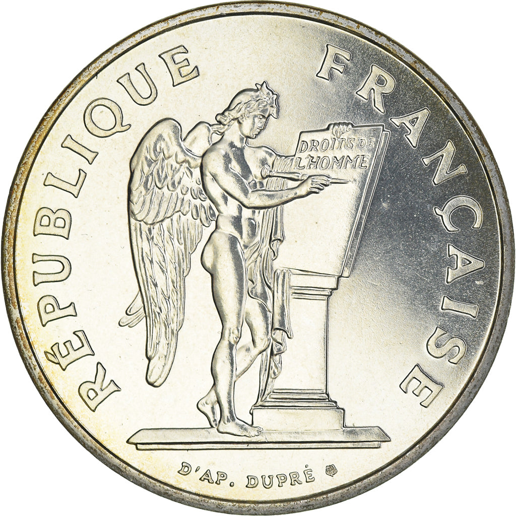 Coin, France, Droits de l'Homme, 100 Francs, 1989, FDC, MS(65-70), Silver