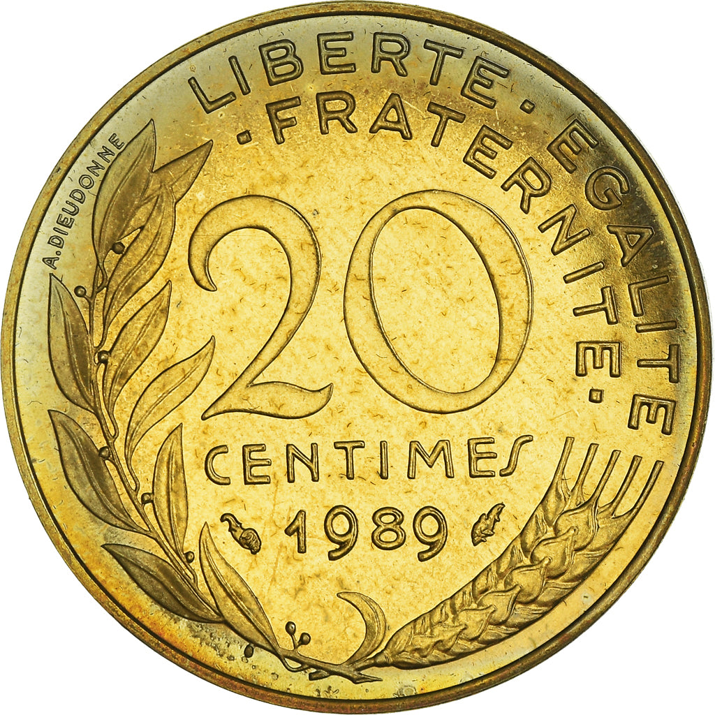Monnaie, France, Marianne, 20 Centimes, 1989, Paris, Lagriffoul, FDC