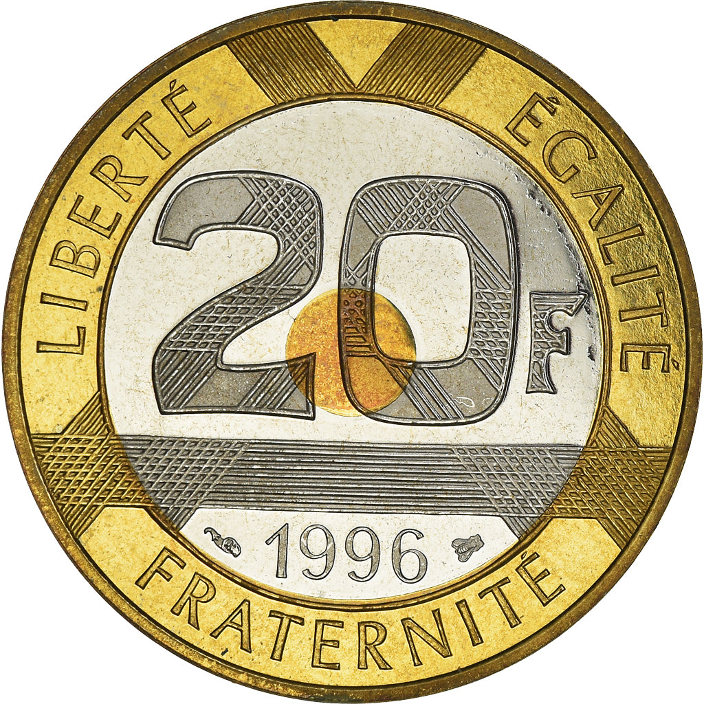 Münze, Frankreich, Mont Saint Michel, 20 Francs, 1996, Paris, Proof / BE, STGL