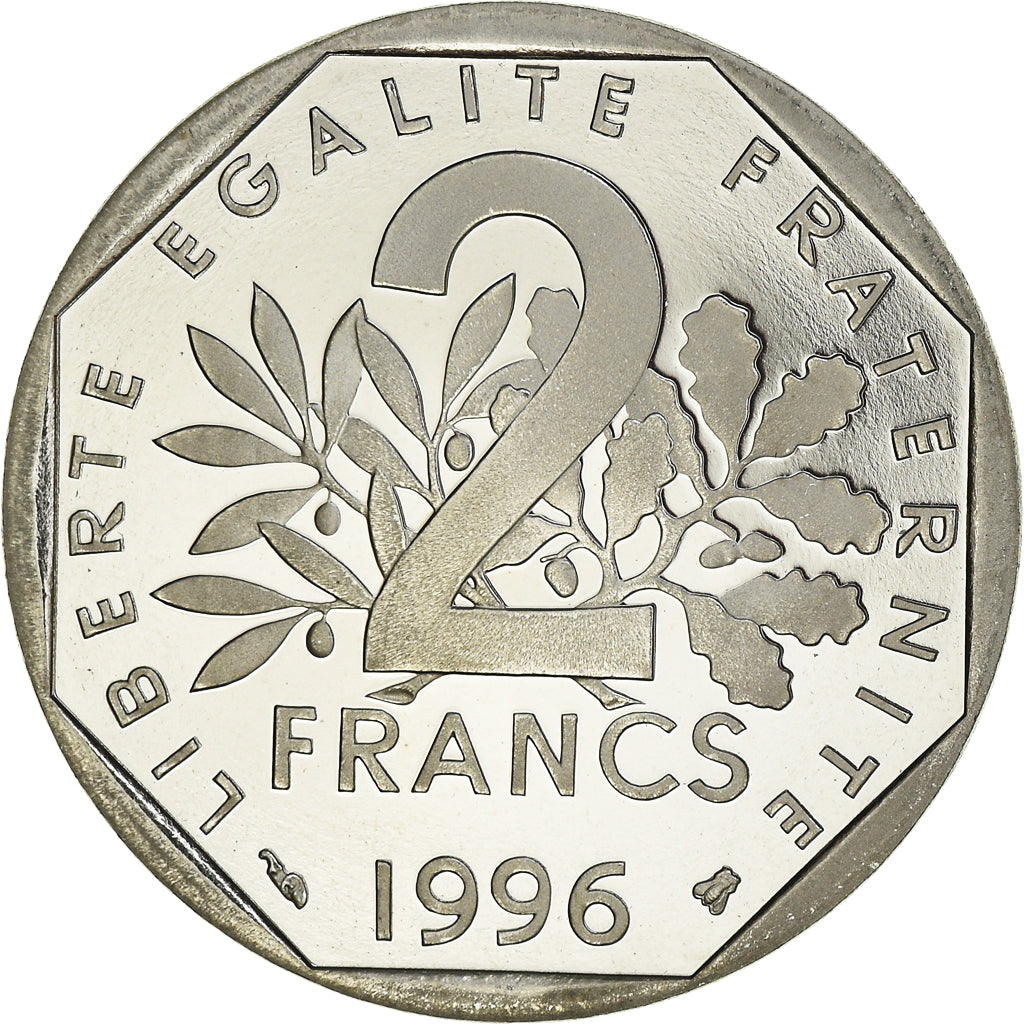 Coin, France, Semeuse, 2 Francs, 1996, Paris, Proof / BE, MS(65-70), Nickel
