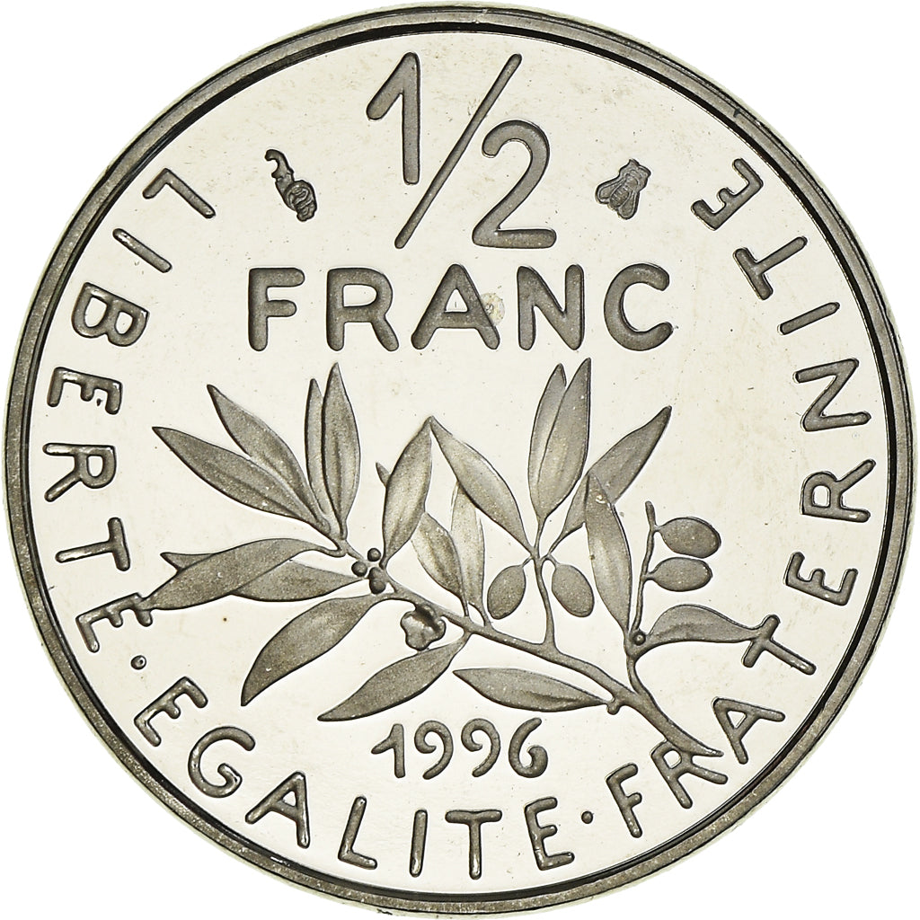 Coin, France, Semeuse, 1/2 Franc, 1996, Paris, Proof / BE, MS(65-70), Nickel