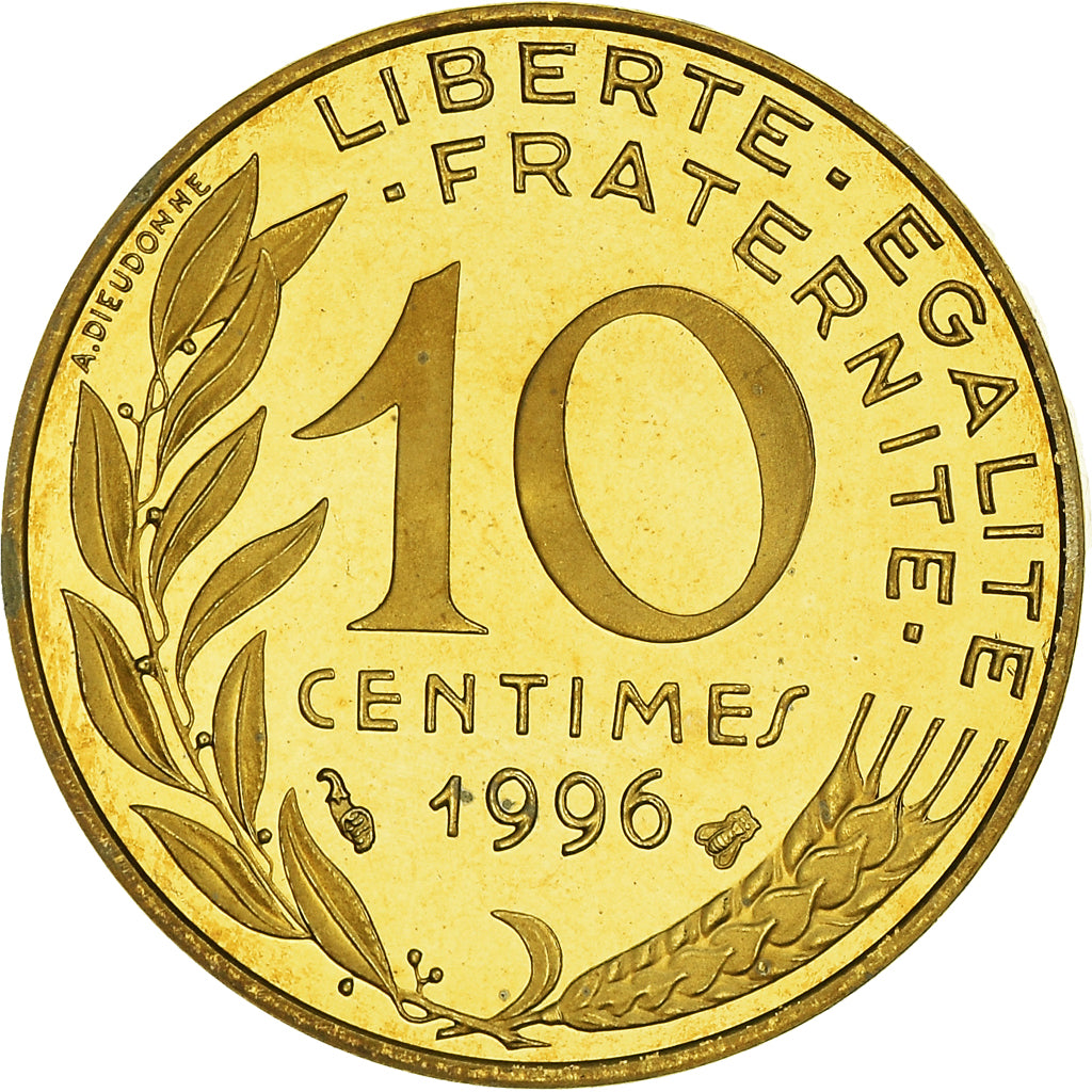 Munten, Frankrijk, Marianne, 10 Centimes, 1996, Paris, Proof, FDC