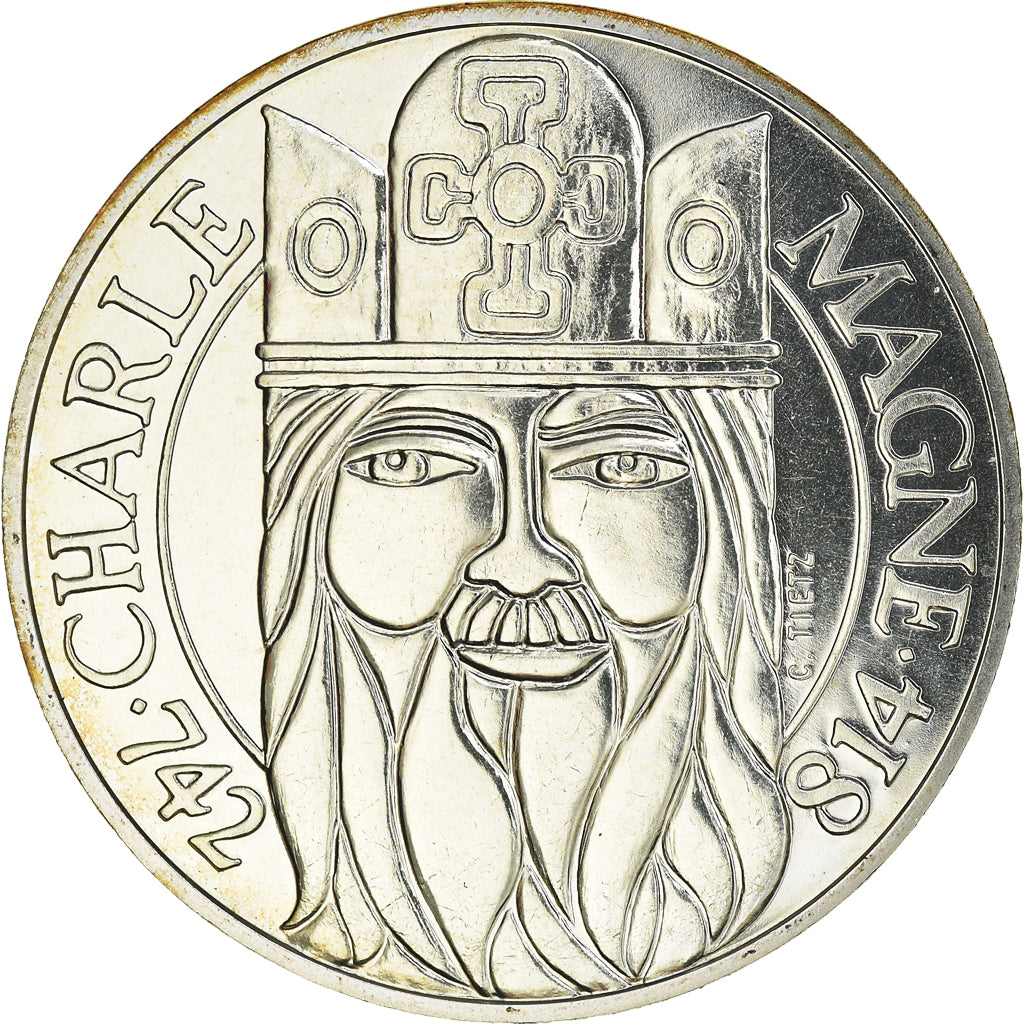 Coin, France, Charlemagne, 100 Francs, 1990, Paris, FDC, MS(65-70), Silver
