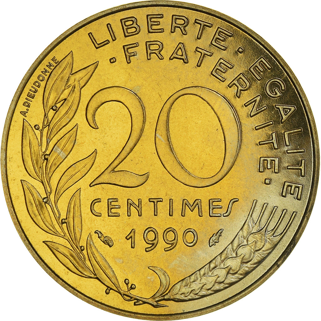 Monnaie, France, Marianne, 20 Centimes, 1990, Paris, SPL+, Bronze-Aluminium