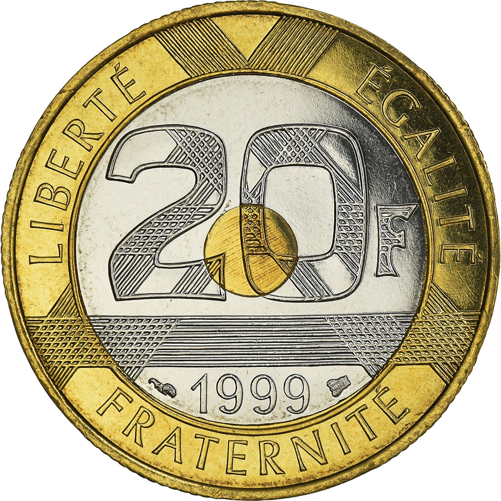 Coin, France, Mont Saint Michel, 20 Francs, 1999, Pessac, MS(65-70)