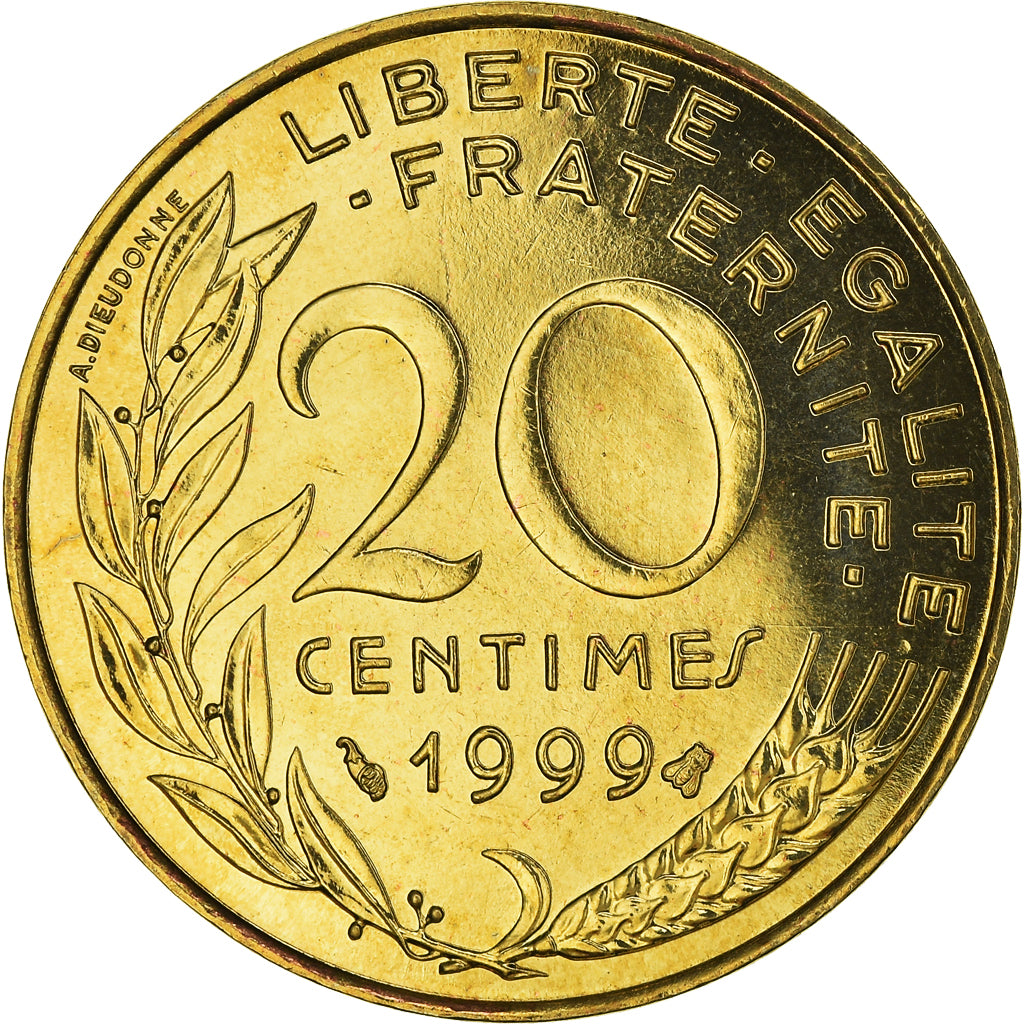 Monnaie, France, Marianne, 20 Centimes, 1999, Paris, Lagriffoul, FDC