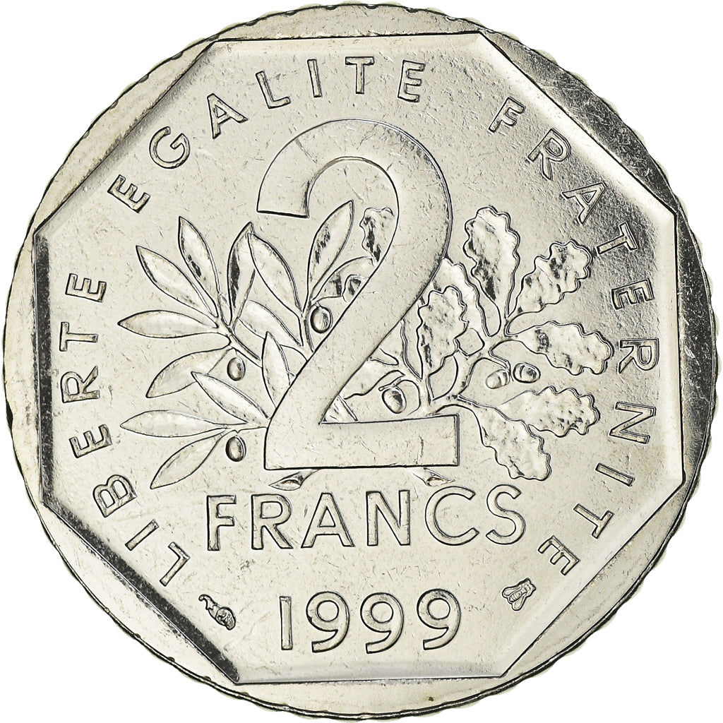 Coin, France, Semeuse, 2 Francs, 1999, Paris, FDC, MS(65-70), Nickel, KM:942.1