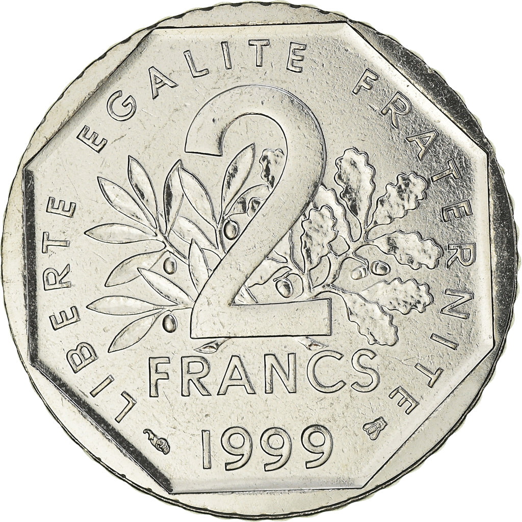 Coin, France, Semeuse, 2 Francs, 1999, Paris, FDC, MS(65-70), Nickel, KM:942.1