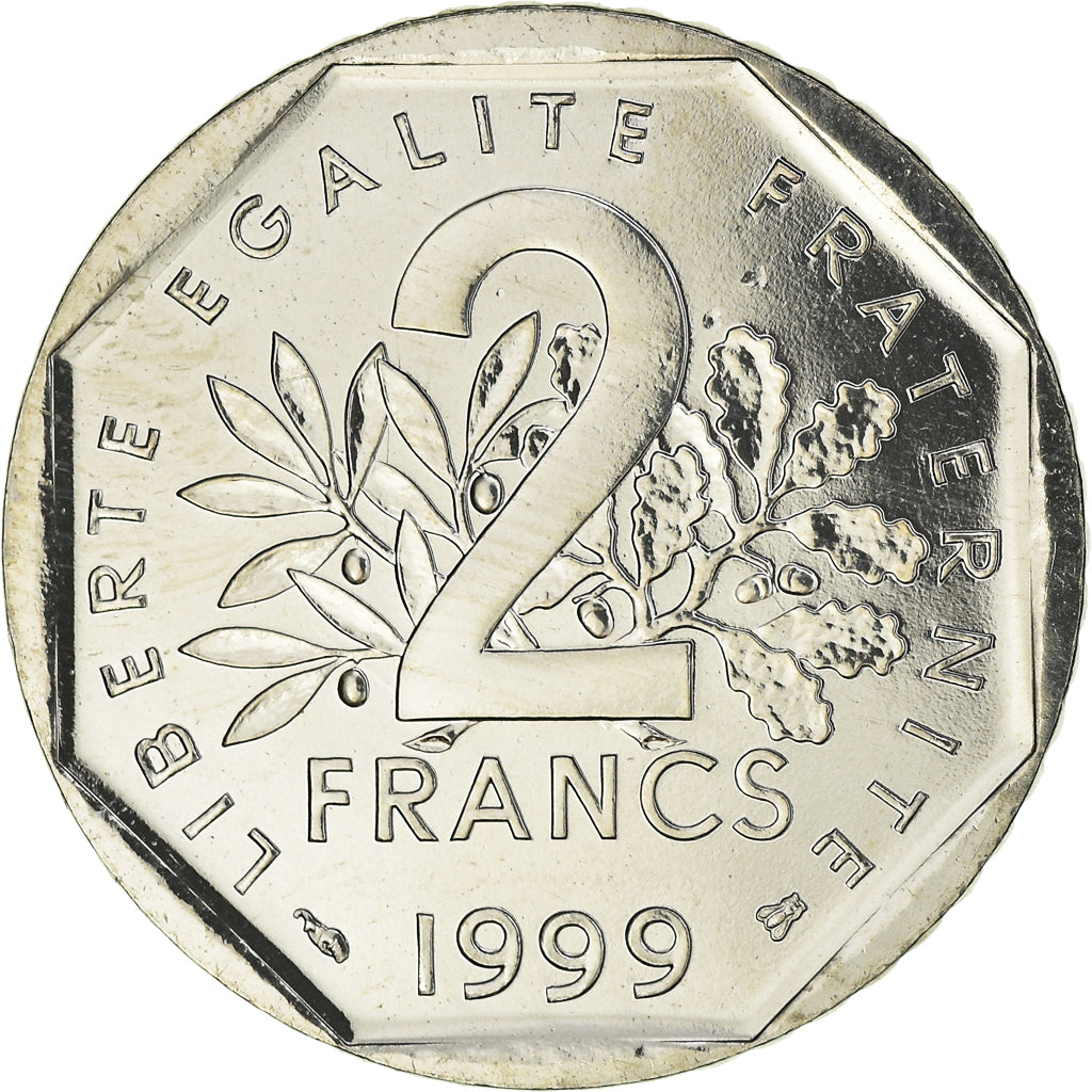 Coin, France, Semeuse, 2 Francs, 1999, Paris, FDC, MS(65-70), Nickel, KM:942.1