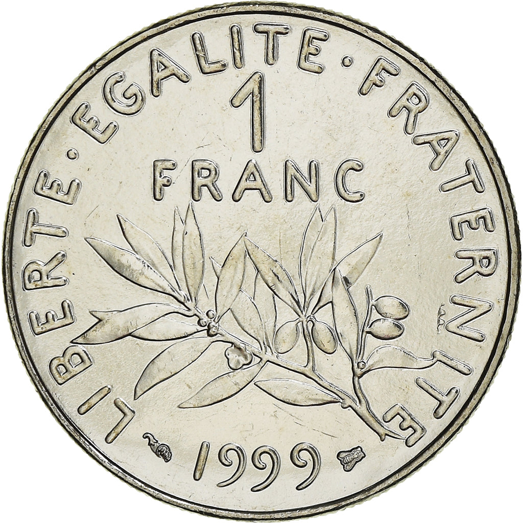 Moneta, Francia, Semeuse, Franc, 1999, Paris, O.Roty, FDC, Nichel, KM:925.1