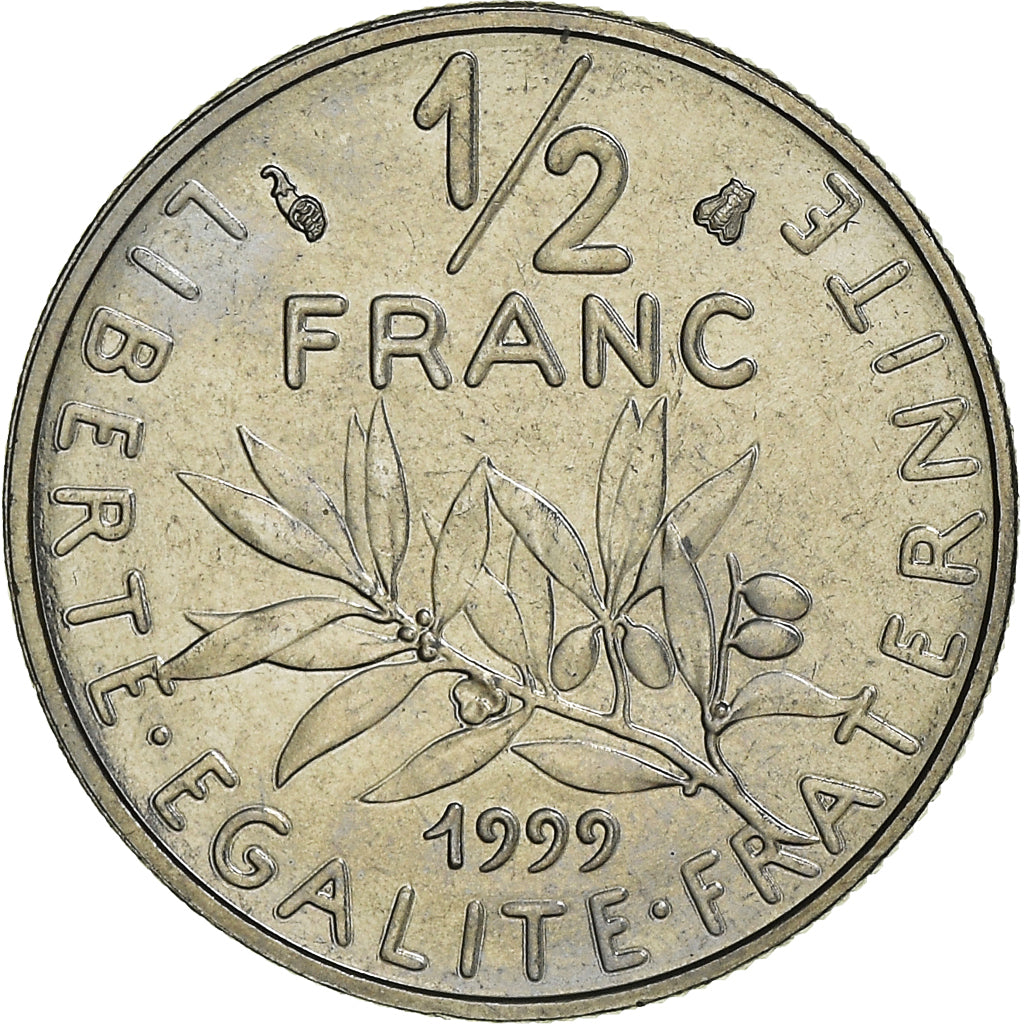 Coin, France, Semeuse, 1/2 Franc, 1999, Paris, FDC, MS(65-70), Nickel, KM:931.1