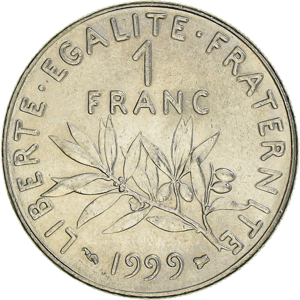 Moneda, Francia, Semeuse, Franc, 1999, Paris, O.Roty, EBC, Níquel, KM:925.1, Le