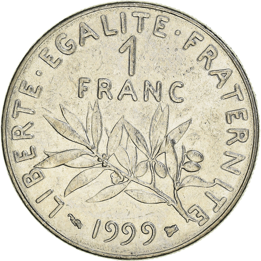 Moneta, Francja, Semeuse, Franc, 1999, Paris, O.Roty, AU(50-53), Nikiel