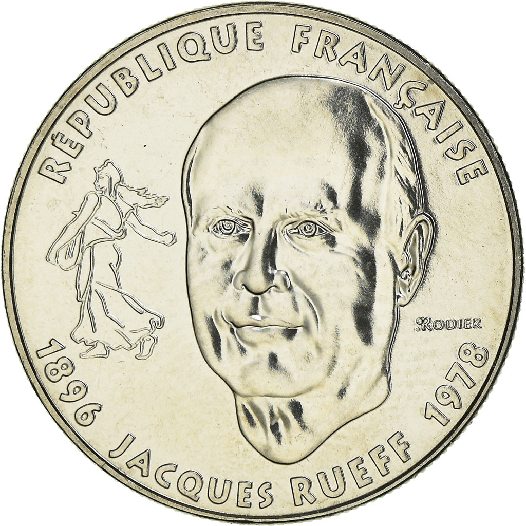 Monnaie, France, Jacques Rueff, Franc, 1996, Paris, SPL+, Nickel, Gadoury:481