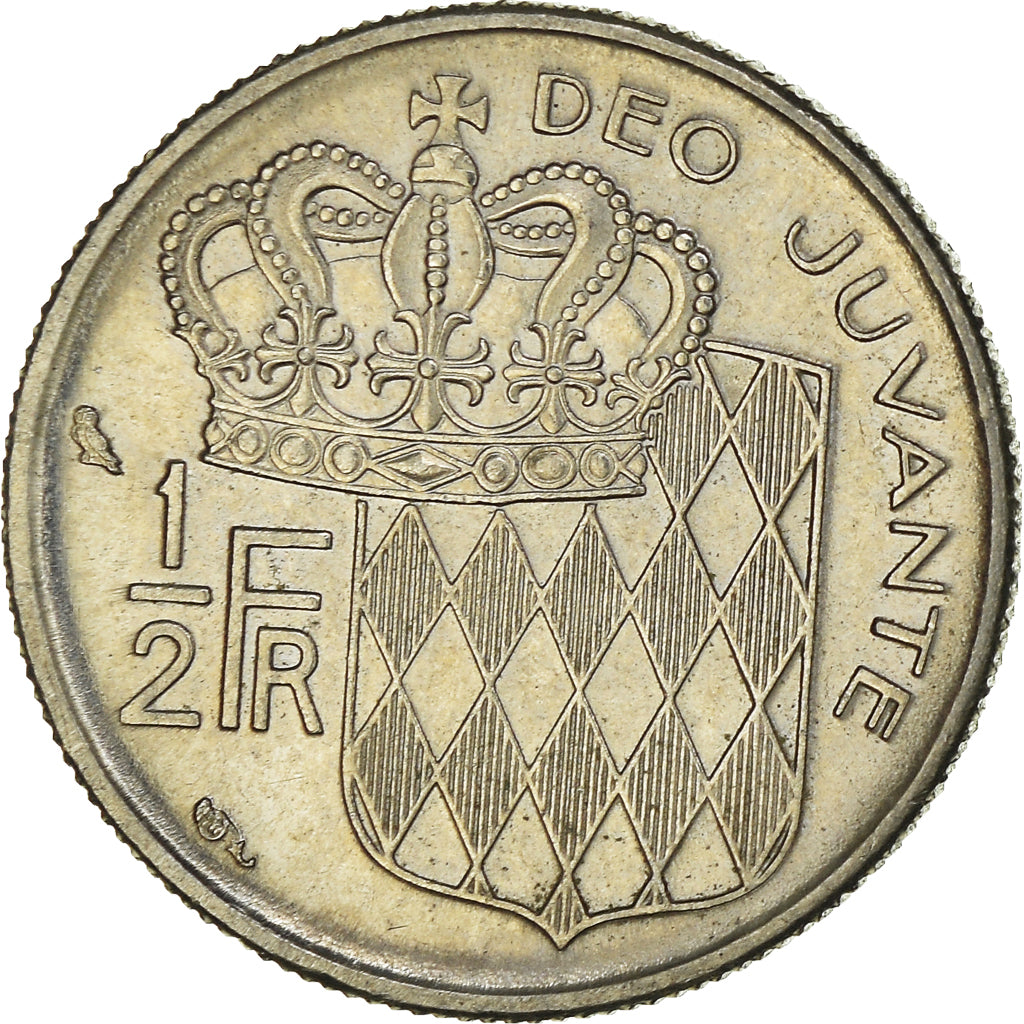 Coin, Monaco, Rainier III, 1/2 Franc, 1982, MS(60-62), Nickel, KM:145