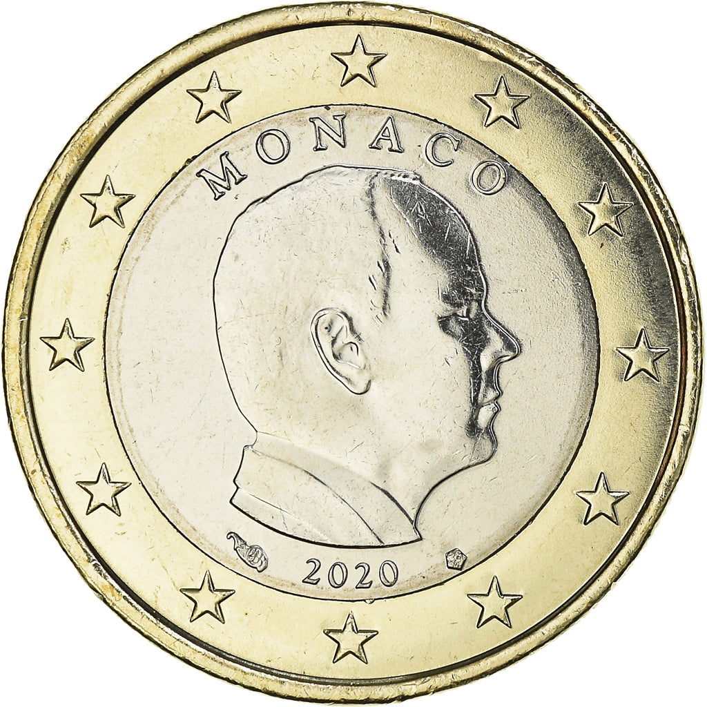 Monaco, Euro, 2020, Prince Albert, FDC, Bi-metallico