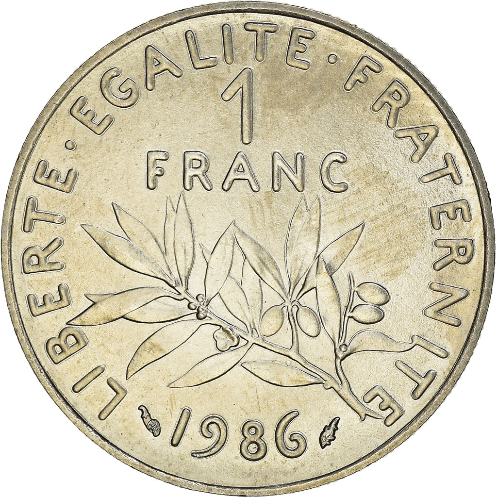 Coin, France, Semeuse, Franc, 1986, Paris, FDC, MS(65-70), Nickel, KM:925.1