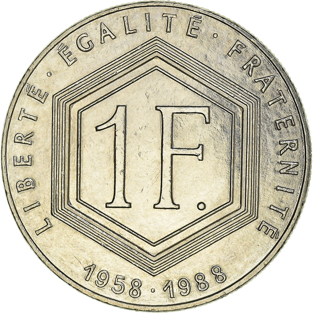 Monnaie, France, Charles de Gaulle, Franc, 1988, Paris, SUP, Nickel