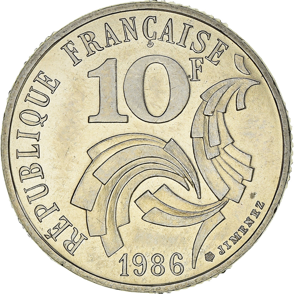 Münze, Frankreich, Jimenez, 10 Francs, 1986, Paris, UNZ+, Nickel, KM:959