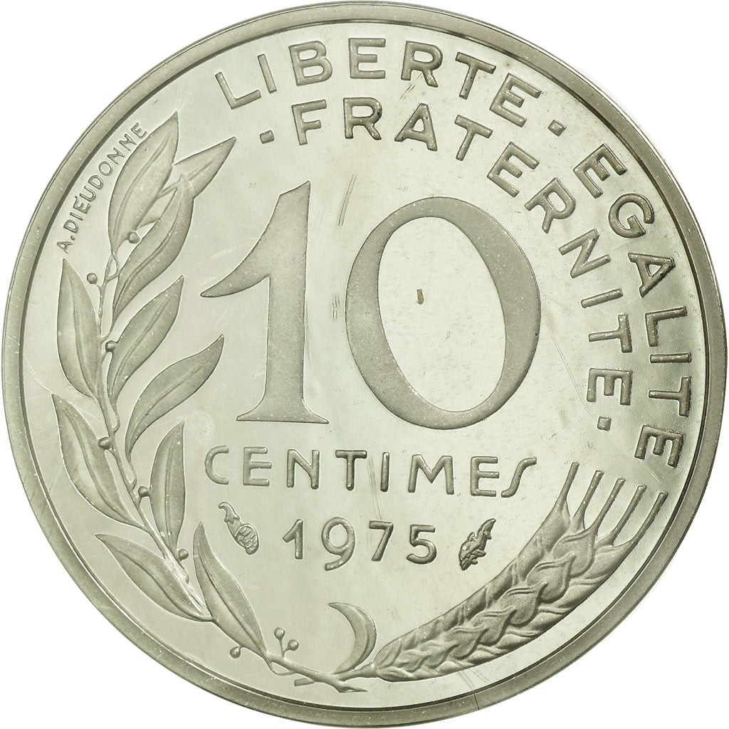 Monnaie, France, 10 Centimes, 1975, FDC, Argent, KM:P519, Gadoury:46.P2