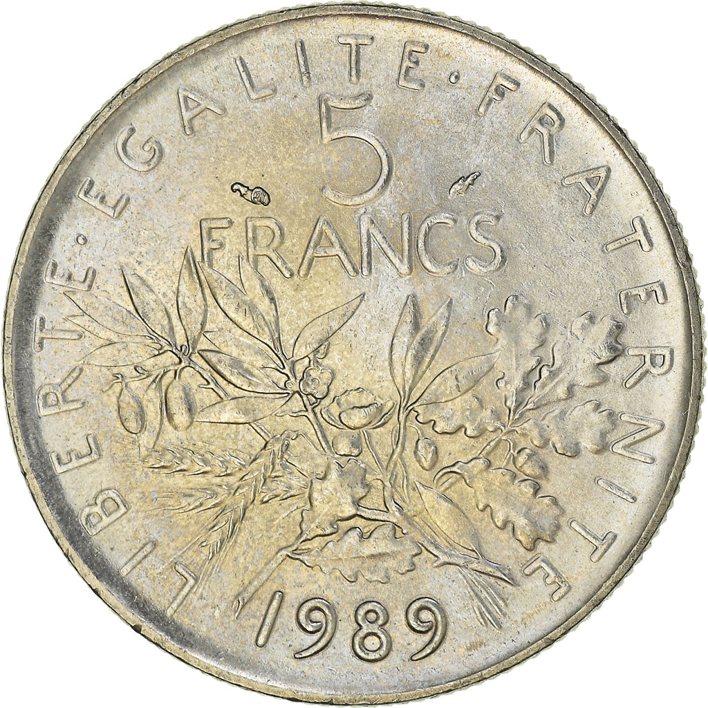 Monnaie, France, Semeuse, 5 Francs, 1989, Paris, FDC, Nickel Clad Copper-Nickel