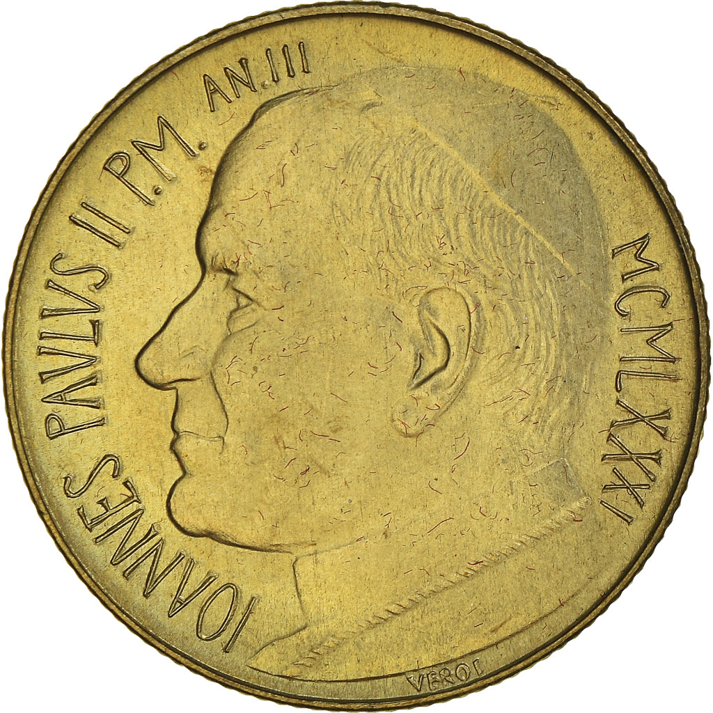Coin, VATICAN CITY, John Paul II, 200 Lire, 1981, Roma, MS(65-70)