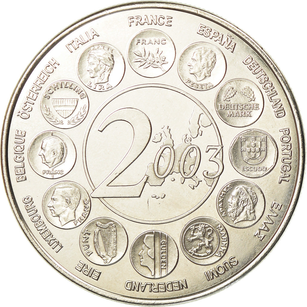 France, Medal, L'Europe des 15, essai, Politics, Society, War, 2003, MS(65-70)