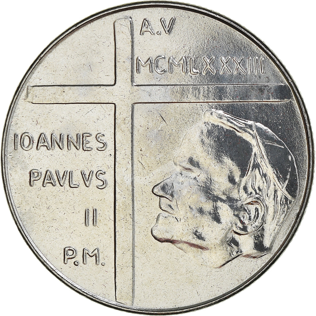 Coin, VATICAN CITY, John Paul II, 100 Lire, 1983, Roma, MS(65-70), Stainless
