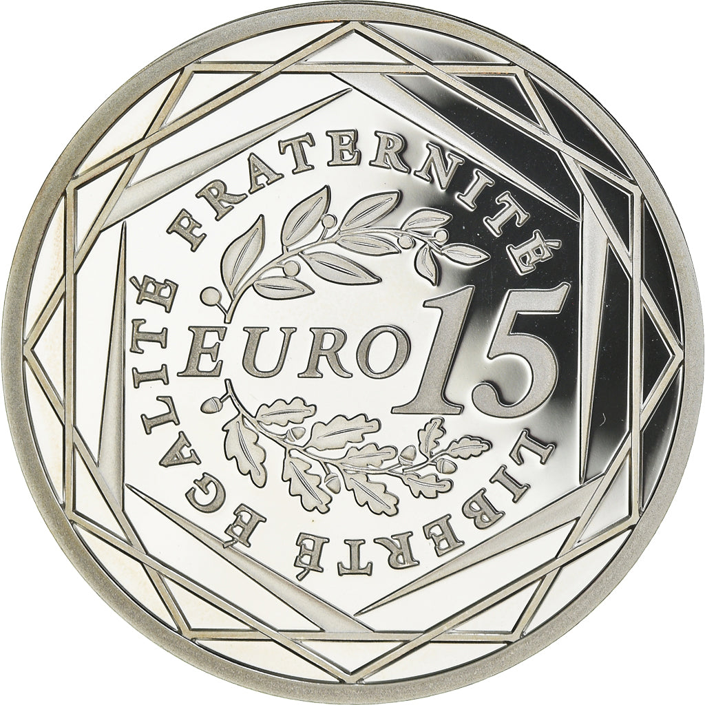Francia, Semeuse, 15 Euro, 2009, Paris, BE, FDC, Plata, KM:1535