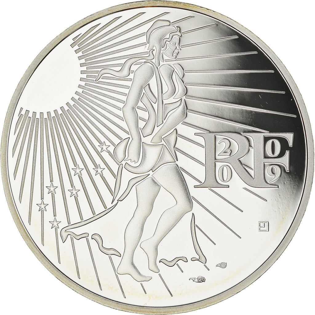 Francia, Semeuse, 15 Euro, 2009, Paris, Proof / BE, FDC, Plata, KM:1535