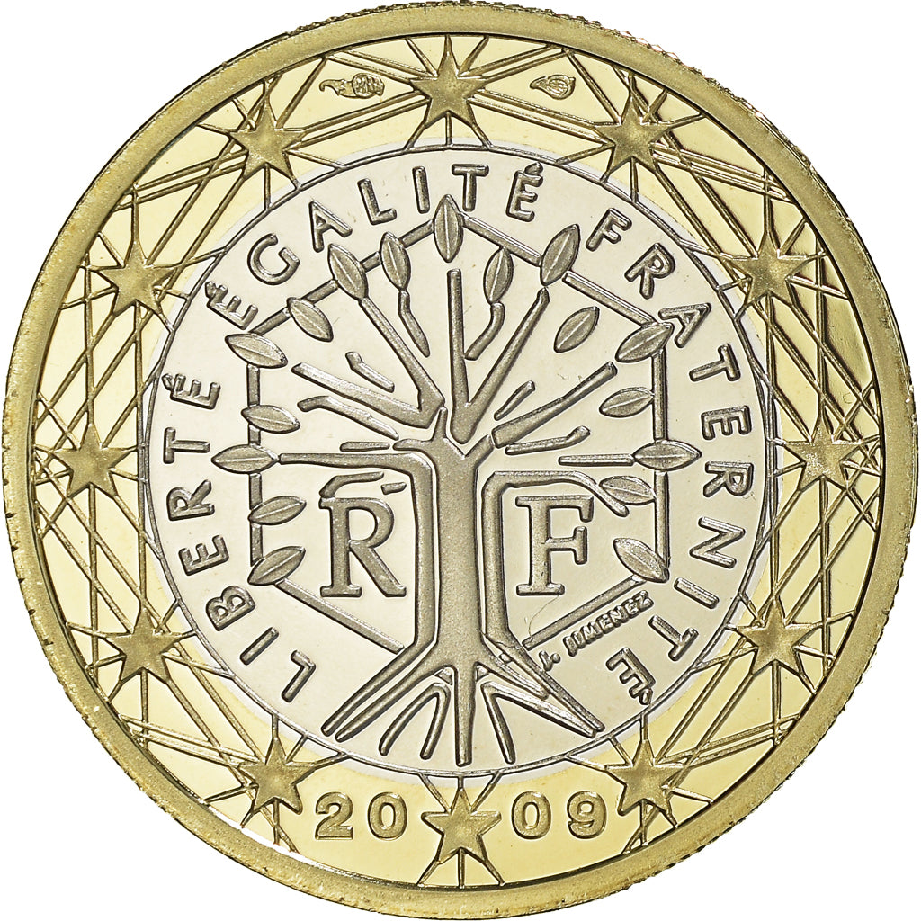 Francja, Euro, 2009, Paris, Proof / BE, MS(65-70), Bimetaliczny, KM:1413