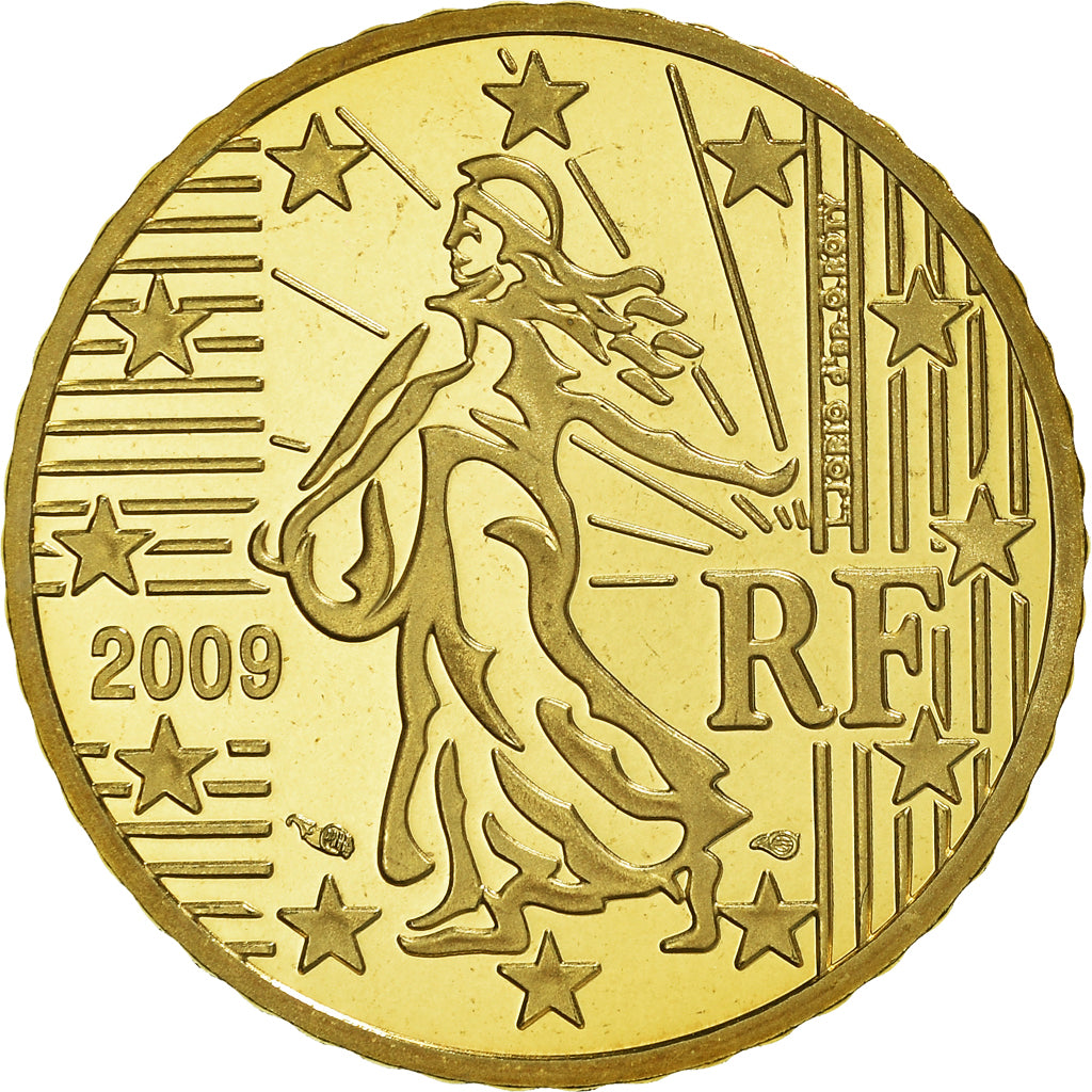 France, 50 Euro Cent, 2009, Paris, Proof / BE, MS(65-70), Brass, KM:1412