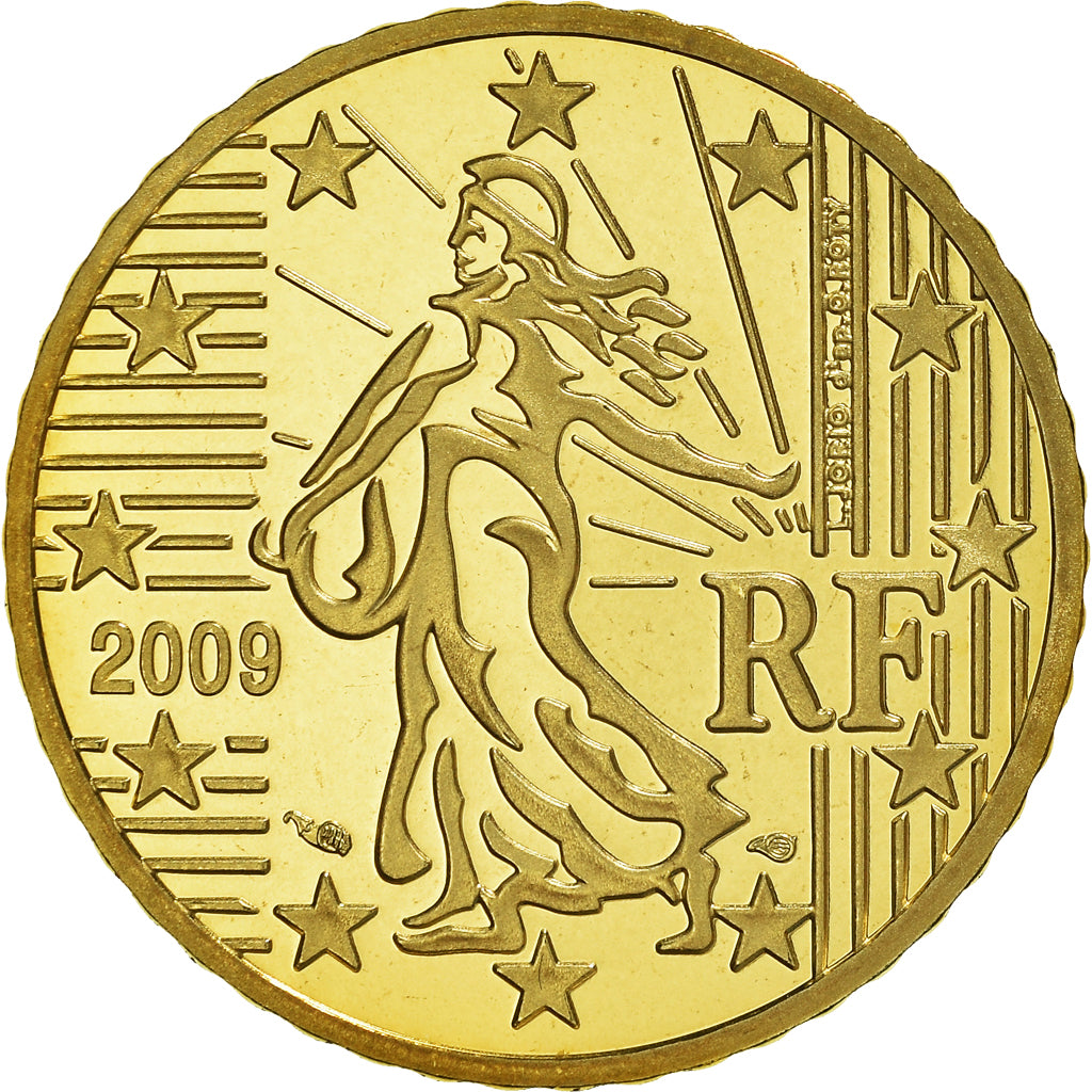 France, 50 Euro Cent, 2009, Paris, Proof, MS(65-70), Brass, KM:1412