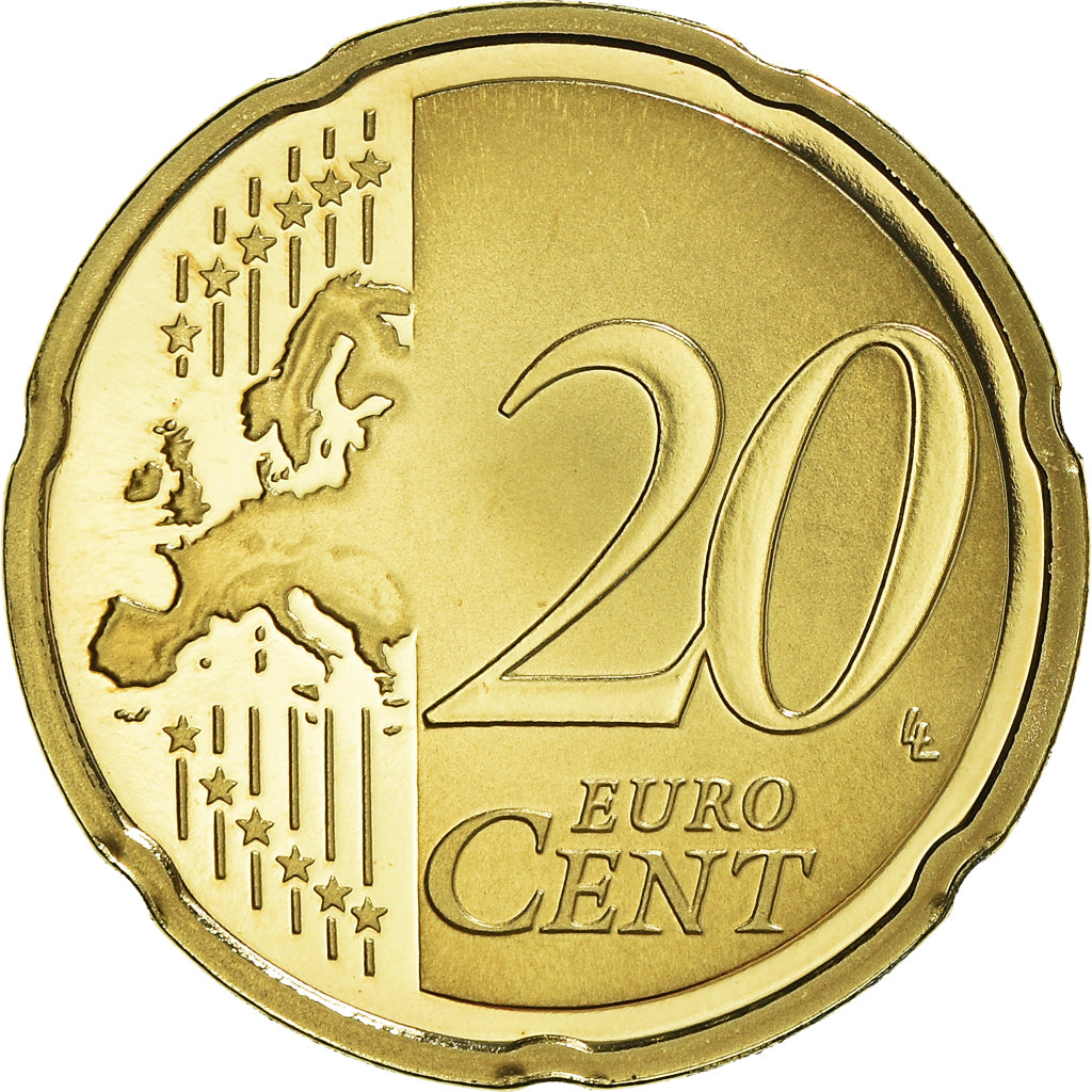 Francja, 20 Euro Cent, 2009, Paris, Proof / BE, MS(65-70), Mosiądz, KM:1411