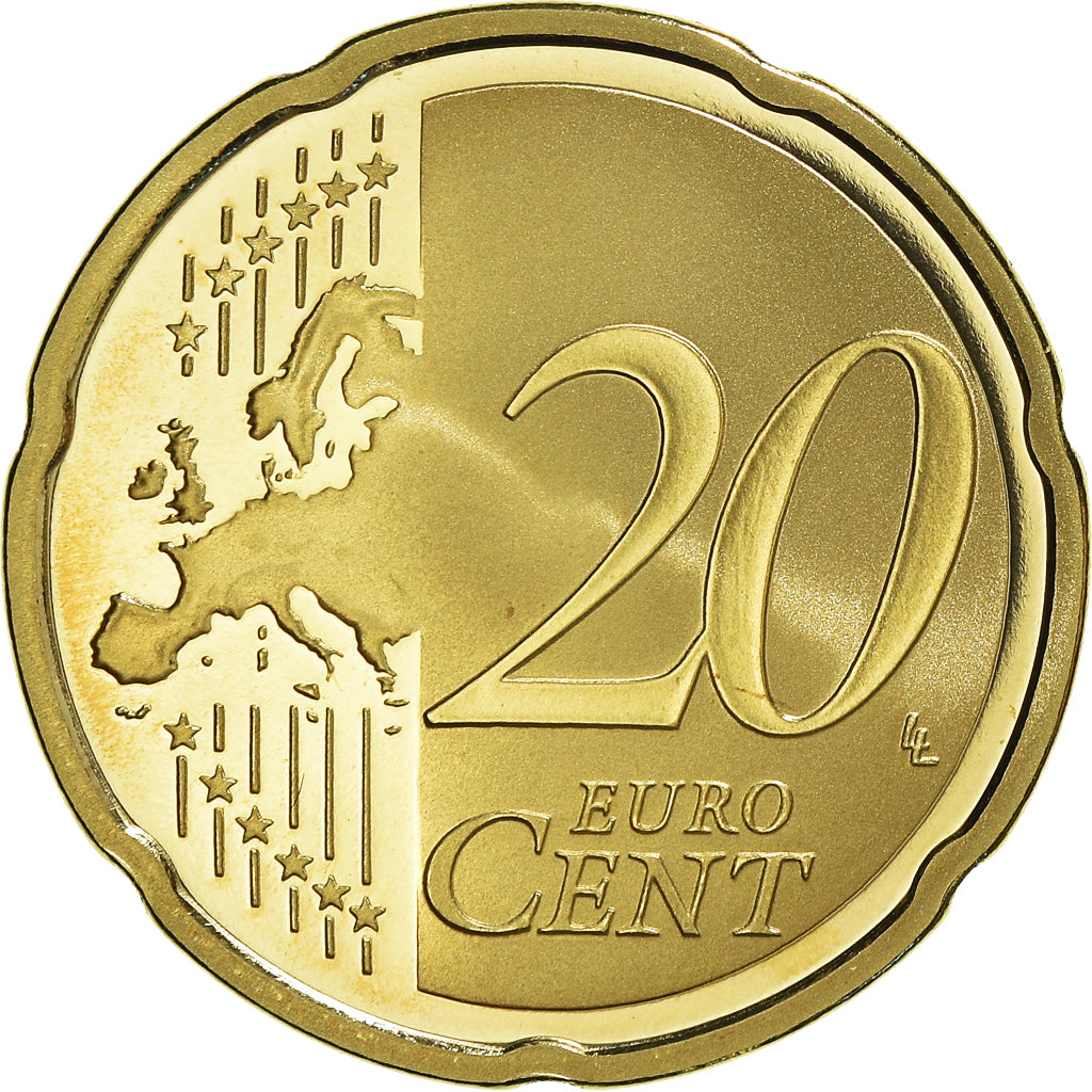 Francja, 20 Euro Cent, 2009, Paris, Proof / BE, MS(65-70), Mosiądz, KM:1411