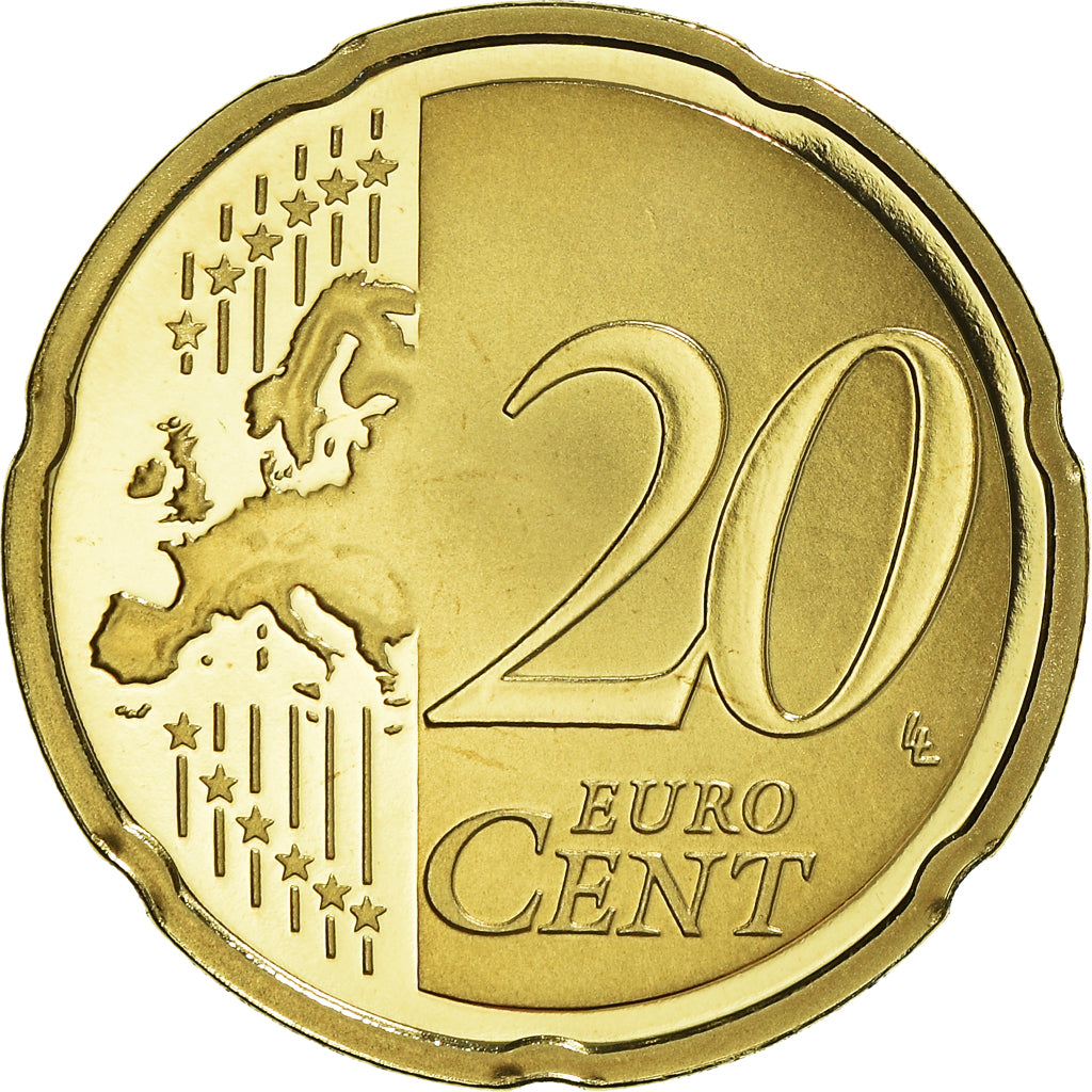 Francja, 20 Euro Cent, 2009, Paris, Proof / BE, MS(65-70), Mosiądz, KM:1411