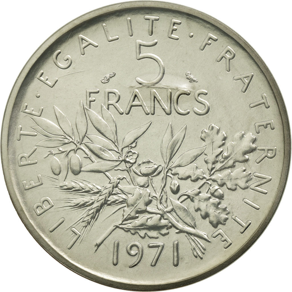 Monnaie, France, 5 Francs, 1971, FDC, Nickel Clad Copper-Nickel, KM:P430