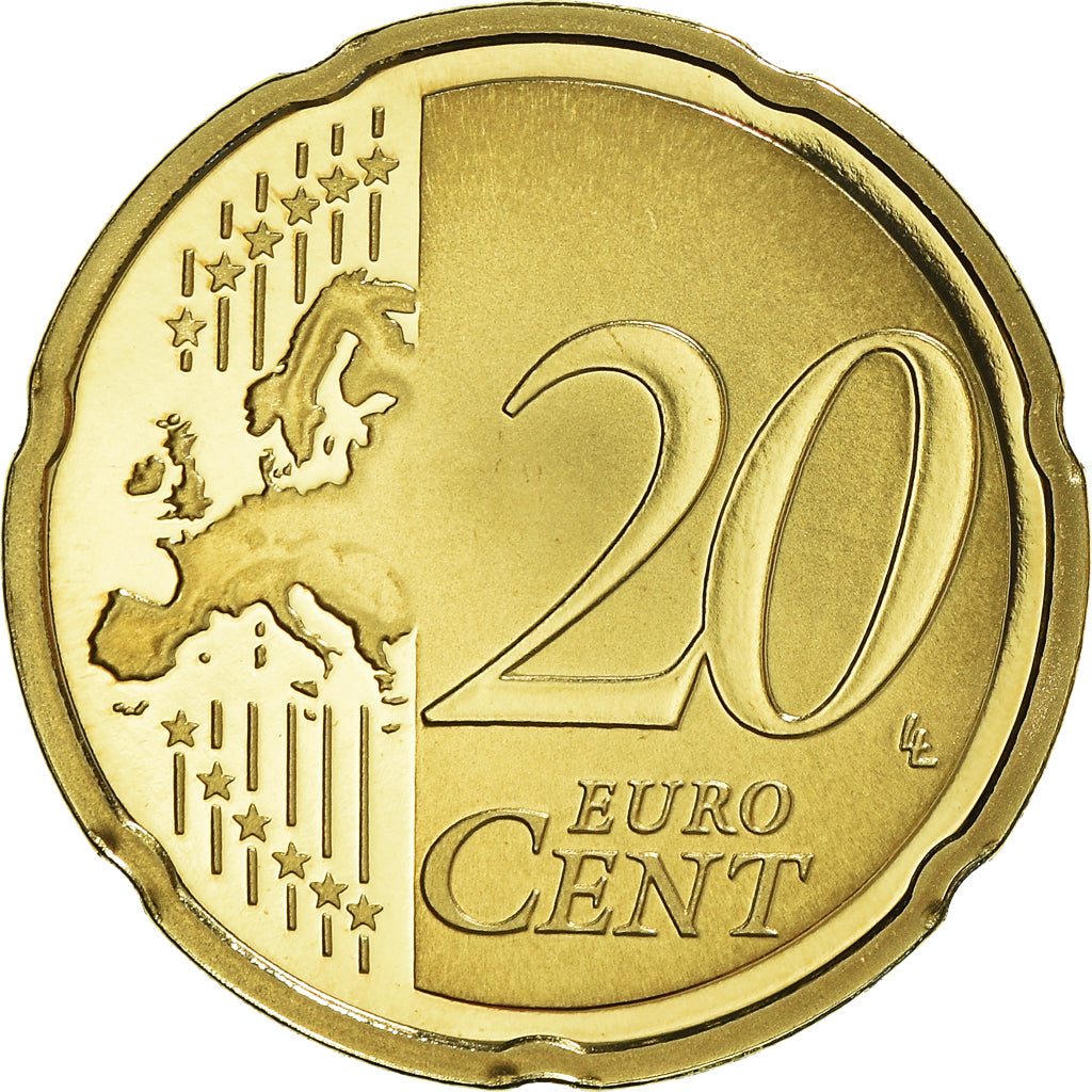 Francja, 20 Euro Cent, 2009, Paris, Proof, MS(65-70), Mosiądz, KM:1411