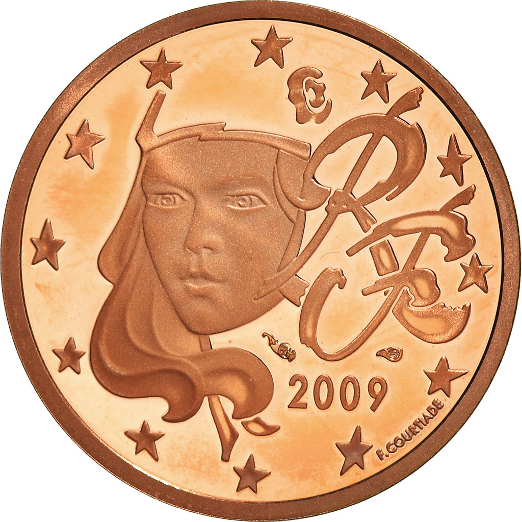 Francja, 5 Euro Cent, 2009, Paris, Proof / BE, MS(65-70), Miedź platerowana