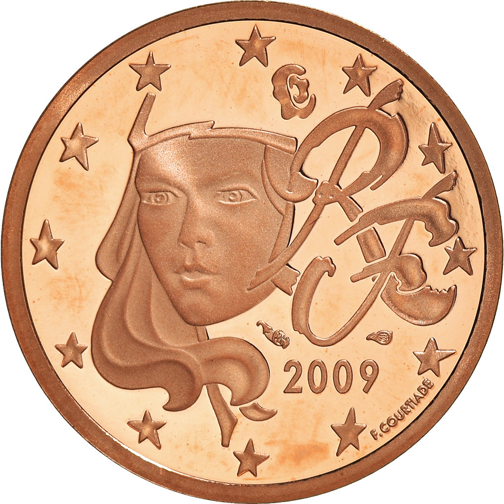 Francia, 5 Euro Cent, 2009, Paris, BE, FDC, Cobre chapado en acero, Gadoury:3