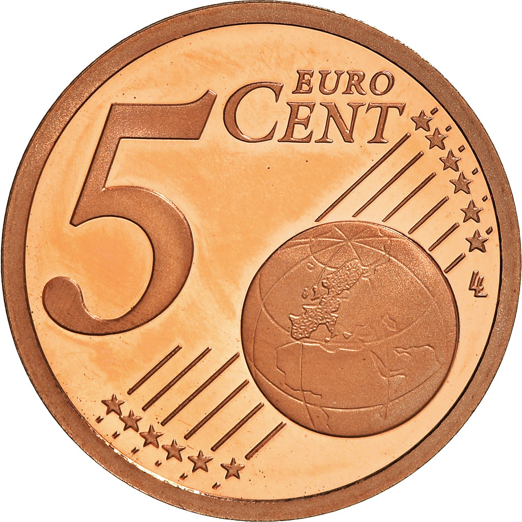 França, 5 Euro Cent, 2009, Paris, BE, MS(65-70), Aço Cromado a Cobre